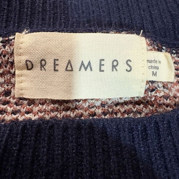 Dreamers Womens M Sweater Brown Black White Leopard Animal Print Boho Fall Cozy - Picture 3 of 7